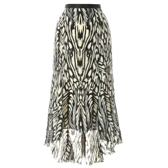 Anthropologie Liefsdottir Silk High Low Monarch Butterfly Print Midi Skirt Sz 8 - Picture 3 of 6